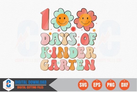 100 Days of Kindergarten Retro SVG