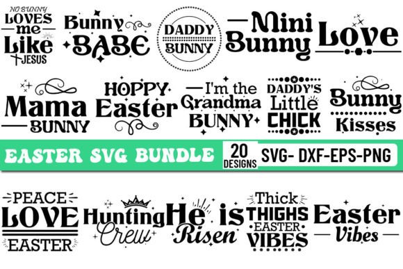 Easter Svg Bundle 20 Designs: Graphics and Crafts for Real Projects