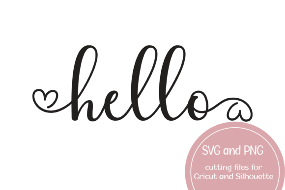 Hello Heart Printable SVG