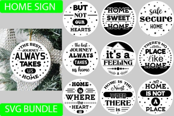 Home Sign Svg Bundle: Graphics and Crafts in One Design Asset