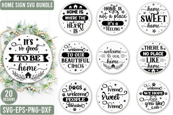 Home Sign SVG Cut Files Bundle