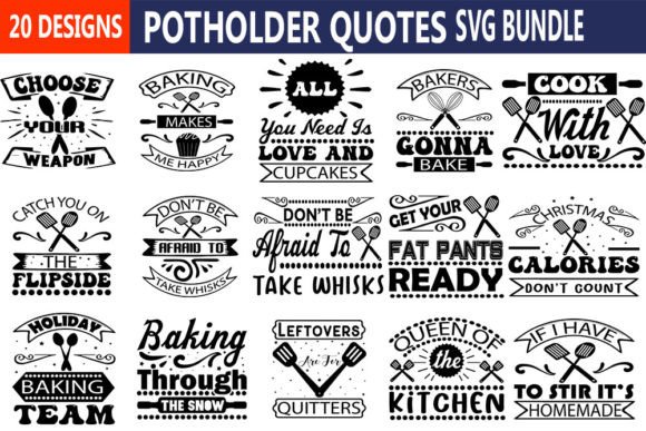 Potholder Quotes Svg Bundle