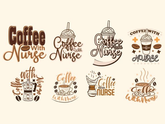 Retro Coffee with Nurse SVG for Graphics and Crafts