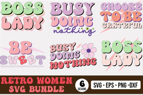 Retro Women SVG Bundle Graphics & Crafts