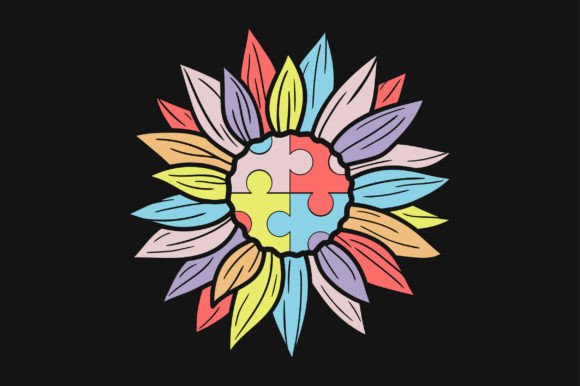 Sunflower Autism SVG Sublimation T-shirt