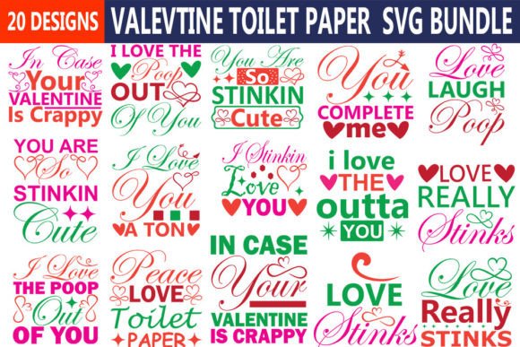 Valentine Toilet Paper Svg Bundle: Graphics and Crafts in One
