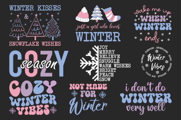 Winter Retro SVG Sublimation Bundle